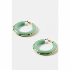 Oliver Bonas Green Hoop Earrings