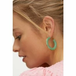 Oliver Bonas Green Hoop Earrings -Default Template 2 unnamed file 714