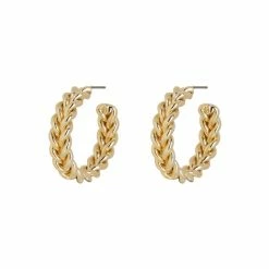 Oliver Bonas Gold Marina Twist Hoop Earrings