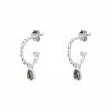 Oliver Bonas Natural Blythe Pebble Charm Paua Shell Silver Coloured Hoop Earrings -Default Template 2 unnamed file 733