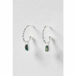 Oliver Bonas Natural Blythe Pebble Charm Paua Shell Silver Coloured Hoop Earrings 4 Oliver Bonas Natural Blythe Pebble Charm Paua Shell Silver Coloured Hoop Earrings -Default Template 2 unnamed file 735