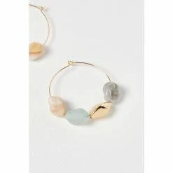 Oliver Bonas Keiko Multi Stones On Wire Hoop Earrings -Default Template 2 unnamed file 742