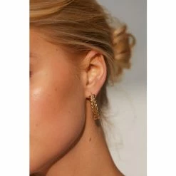 Oliver Bonas Gold Marina Twist Hoop Earrings -Default Template 2 unnamed file 76