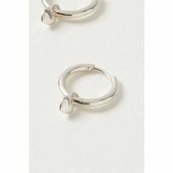 Oliver Bonas Silver Tone Heart Charm Huggie Earrings -Default Template 2 unnamed file 772