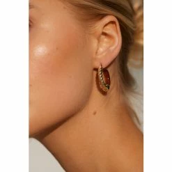 Oliver Bonas Natural Delmare Gold Twist And Resin Hoop Earrings -Default Template 2 unnamed file 794
