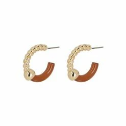 Oliver Bonas Natural Delmare Gold Twist And Resin Hoop Earrings -Default Template 2 unnamed file 795