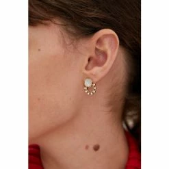 Oliver Bonas Lulu White Bobble Shell Stud Earrings -Default Template 2 unnamed file 810