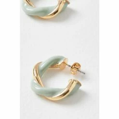 Oliver Bonas Natural Adira Green Twist Hoop Earrings -Default Template 2 unnamed file 827