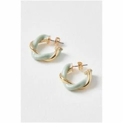 Oliver Bonas Natural Adira Green Twist Hoop Earrings -Default Template 2 unnamed file 830