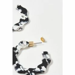 Oliver Bonas Black Eden Wavy Monochrome Resin Hoop Earrings -Default Template 2 unnamed file 834