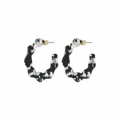 Oliver Bonas Black Eden Wavy Monochrome Resin Hoop Earrings -Default Template 2 unnamed file 837