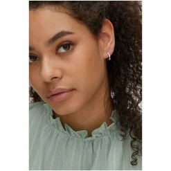 Oliver Bonas Silver Grace Bamboo Huggie Earrings -Default Template 2 unnamed file 854