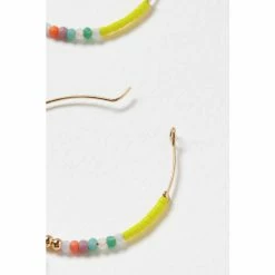 Oliver Bonas Yellow Skyla Seed Bead And Pearl Drop Hoop Earrings -Default Template 2 unnamed file 858