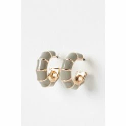 Oliver Bonas Grey Bamboo Enamel Mini Hoop Earrings -Default Template 2 unnamed file 865