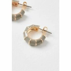 Oliver Bonas Grey Bamboo Enamel Mini Hoop Earrings -Default Template 2 unnamed file 866