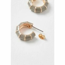 Oliver Bonas Grey Bamboo Enamel Mini Hoop Earrings -Default Template 2 unnamed file 867