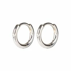 Oliver Bonas Silver Tone Juniper Mini Huggie Earrings