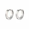 Oliver Bonas Silver Tone Omaira Half Engraved Round Hoop Earrings -Default Template 2 unnamed file 887
