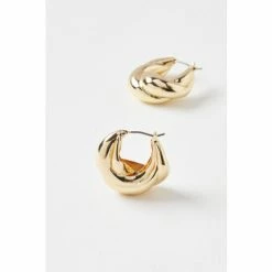 Oliver Bonas Gold Maya Chunky Plaited Huggie Earrings -Default Template 2 unnamed file 896