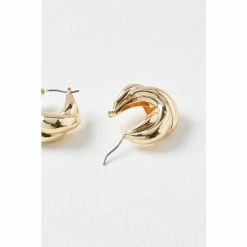 Oliver Bonas Gold Maya Chunky Plaited Huggie Earrings -Default Template 2 unnamed file 897