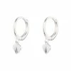 Oliver Bonas Silver Tone Grazia Machine Engraved Heart Charm Drop Hoop Earrings -Default Template 2 unnamed file 900