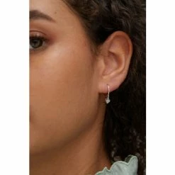 Oliver Bonas Silver Tone Grazia Machine Engraved Heart Charm Drop Hoop Earrings -Default Template 2 unnamed file 905