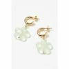 Oliver Bonas Green Flower Huggie Earrings -Default Template 2 unnamed file 911