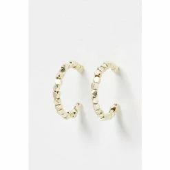 Oliver Bonas Gold Tone Hali Nugget Bead Hoop Earrings -Default Template 2 unnamed file 919