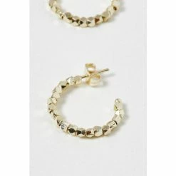 Oliver Bonas Gold Tone Hali Nugget Bead Hoop Earrings -Default Template 2 unnamed file 920