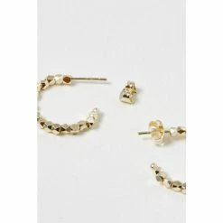 Oliver Bonas Gold Tone Hali Nugget Bead Hoop Earrings -Default Template 2 unnamed file 921