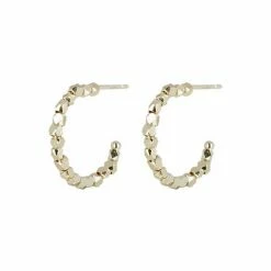 Oliver Bonas Gold Tone Hali Nugget Bead Hoop Earrings -Default Template 2 unnamed file 923