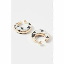 Oliver Bonas Natural Bonnie Moon Shape Marble Resin Inlay Hoop Earrings 4 Oliver Bonas Natural Bonnie Moon Shape Marble Resin Inlay Hoop Earrings -Default Template 2 unnamed file 94