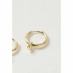 Oliver Bonas Gold Plated Brass Heart Charm Huggie Earrings -Default Template 2 unnamed file 940