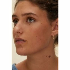 Oliver Bonas Gold Plated Brass Heart Charm Huggie Earrings -Default Template 2 unnamed file 943