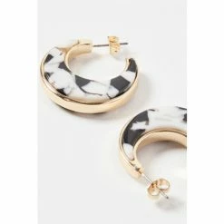 Oliver Bonas Natural Bonnie Moon Shape Marble Resin Inlay Hoop Earrings 5 Oliver Bonas Natural Bonnie Moon Shape Marble Resin Inlay Hoop Earrings -Default Template 2 unnamed file 95