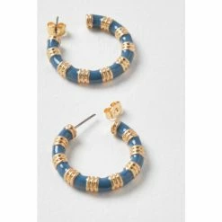 Oliver Bonas Natural Lana Blue Textured Hoop Earrings -Default Template 2 unnamed file 954