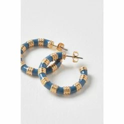 Oliver Bonas Natural Lana Blue Textured Hoop Earrings -Default Template 2 unnamed file 955