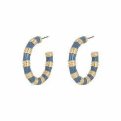Oliver Bonas Natural Lana Blue Textured Hoop Earrings -Default Template 2 unnamed file 957