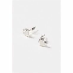 Oliver Bonas Silver Coloured Luminita Mother Of Pearl Inlay Heart Stud Earrings -Default Template 2 unnamed file 967