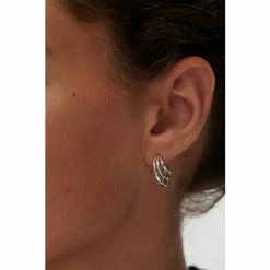 Oliver Bonas Silver Coloured Dory Textured Triple Circle Hoop Earrings -Default Template 2 unnamed file 975