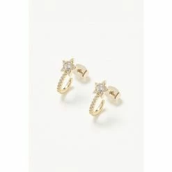 Oliver Bonas Ambrose Embellished Star Hoop Earrings