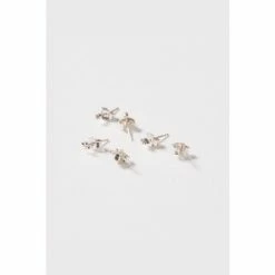 Oliver Bonas Silver Carlotta Mini Shape Silver Stud Earrings Set Of Three -Default Template 2 unnamed file 984