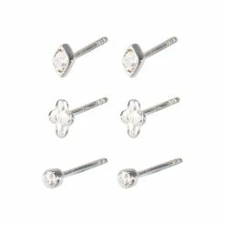 Oliver Bonas Silver Carlotta Mini Shape Silver Stud Earrings Set Of Three -Default Template 2 unnamed file 987