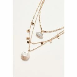 Oliver Bonas Gold Tone Faro Pearl Charms Layered Row Necklace -Default Template 2 unnamed file 996