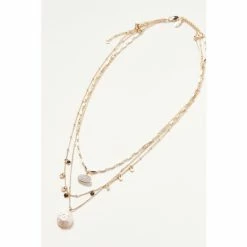 Oliver Bonas Gold Tone Faro Pearl Charms Layered Row Necklace -Default Template 2 unnamed file 998