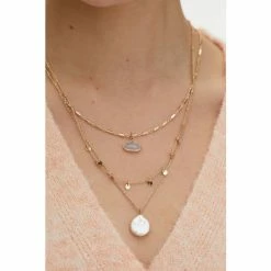 Oliver Bonas Gold Tone Faro Pearl Charms Layered Row Necklace -Default Template 2 unnamed file 999